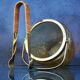 Mid Century Crackle Amber Glass Ice Bucket WMF With Ratan Handle