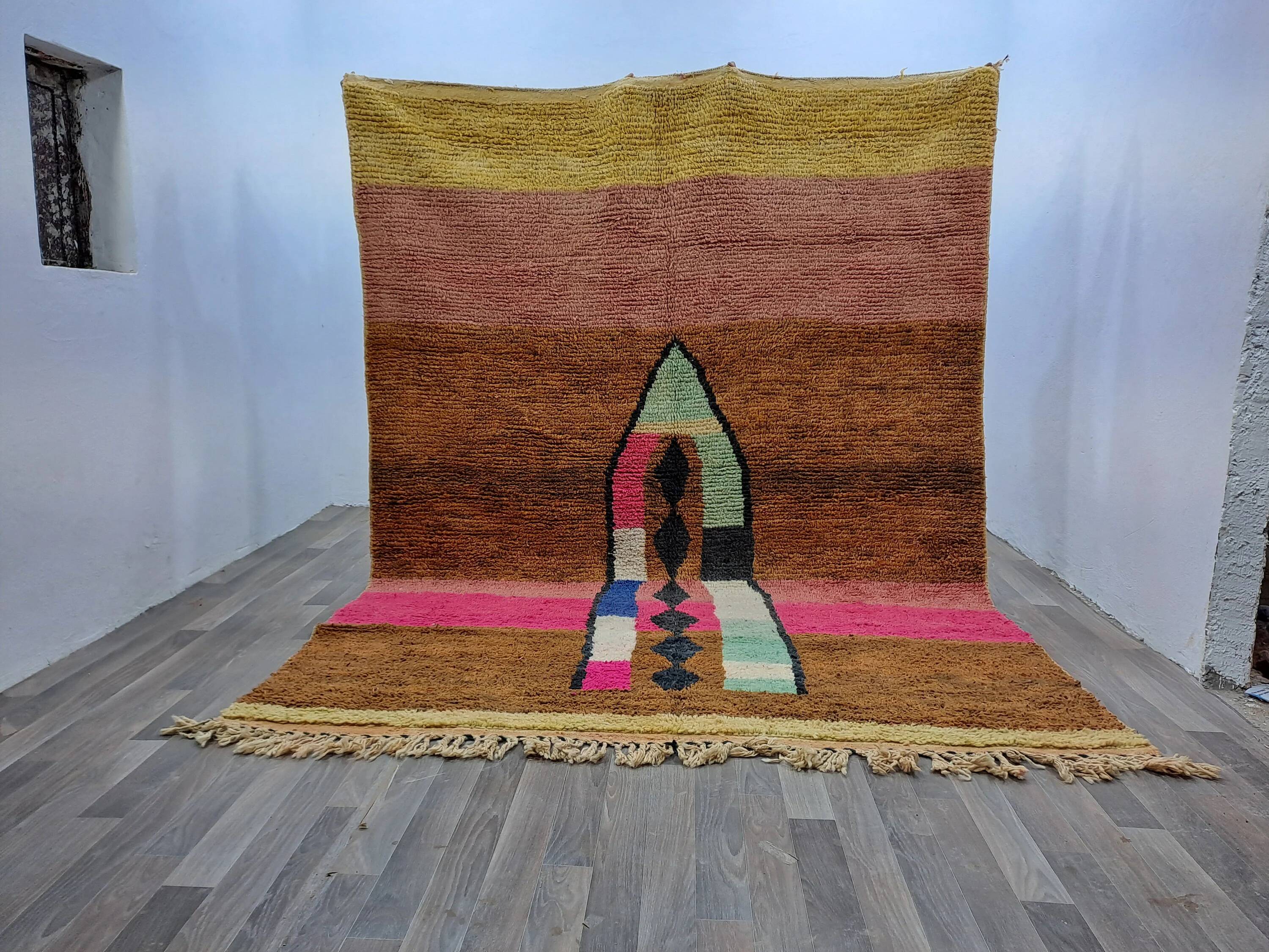 Traditional Berber rug in natural wool 3x2 m