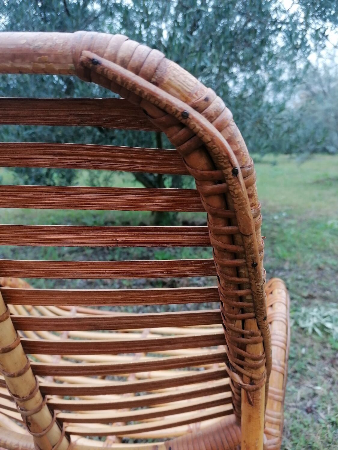 Vintage rattan armchair by Dirk Van Sliedregt for Rohe Noordwolde.