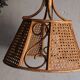 Lustre en rotin et cannage vintage