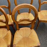 4 or 5 Louis Philippe chairs in solid wood and straw
