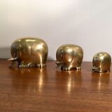 Vintage brass elephants