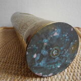 Brass vase socket engraved art trenches