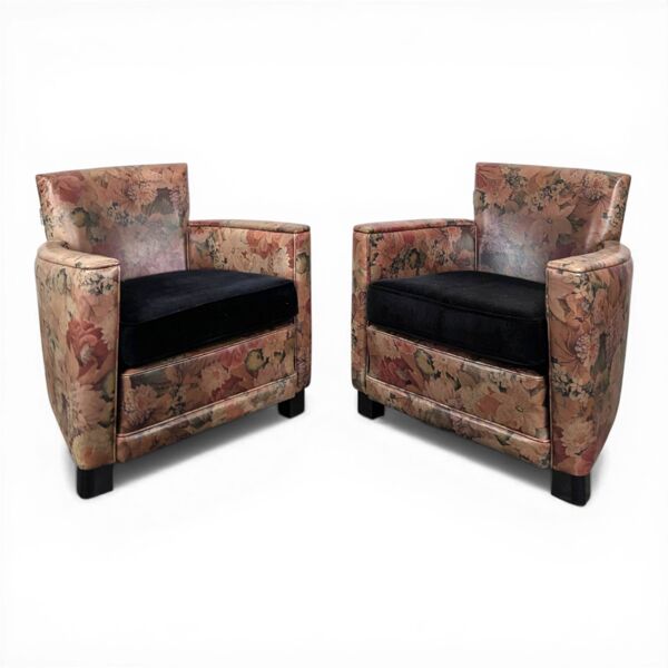 Paire de fauteuils Roche Bobois motifs fleuri
