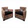 Pair of Roche Bobois armchairs with floral patterns.