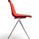 Set of 4 orange chairs designed by Robin Day for Hille.