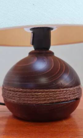 Lampe boule en bois et corde