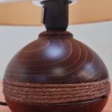 Wooden and rope ball lamp