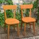 Paire de chaises bistrot caramel 1950