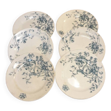 Six earthenware dinner plates from Grigny