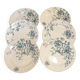 Six assiettes plates terre de feu de Grigny