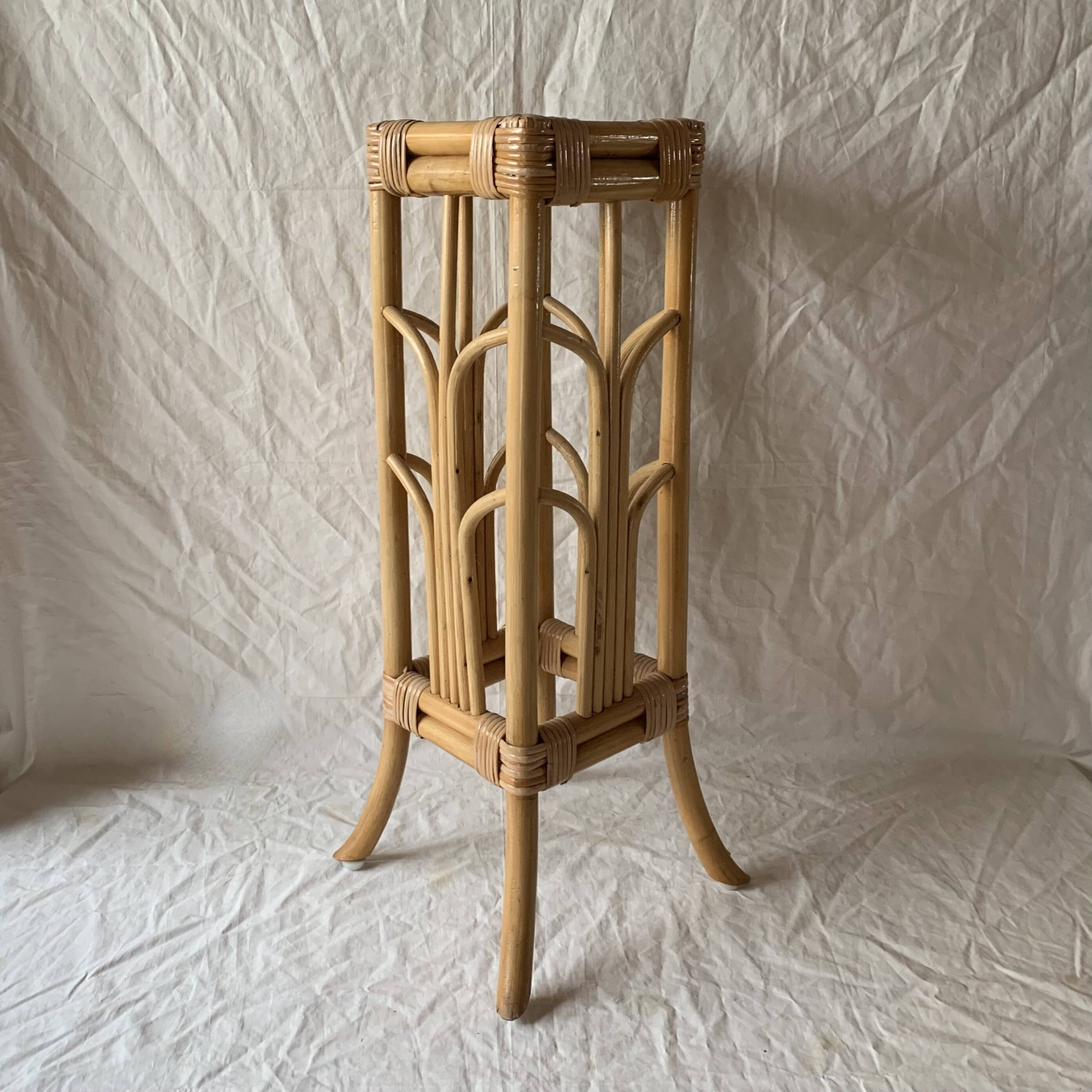 Plant holder or vintage saddle in bamboo and rattan