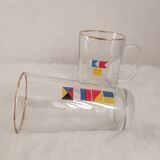 Set of 2 Mobil flag glasses