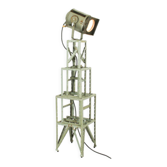 Mid century theater spotlight by ae cremer paris on industrial stand