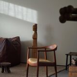 Hans J. Wegner, Teak and leather armchair, model "The Chair" JH501, 1950s