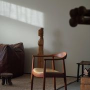 Hans J. Wegner, Teak and leather armchair, model "The Chair" JH501, 1950s