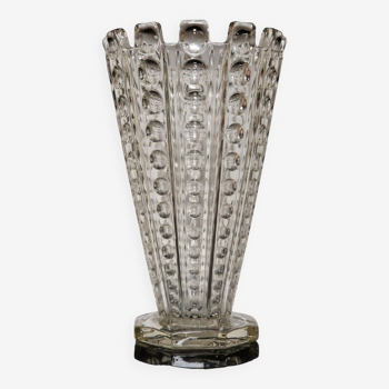 Sklo Union pressed glass vase 1960