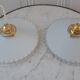 Pendant lamp in serrated opaline 40s