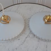 Pendant lamp in serrated opaline 40s