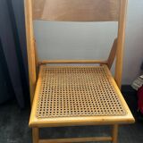 70s chair with rattan cane
