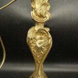 Large Rocaille / Rococo / Louis XV style candlestick lamp from the 19th century - bronze