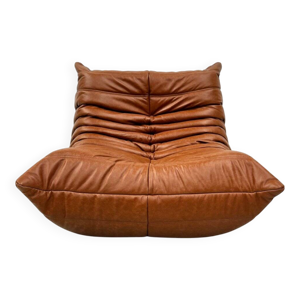 Chaise Togo en cuir cognac - michel