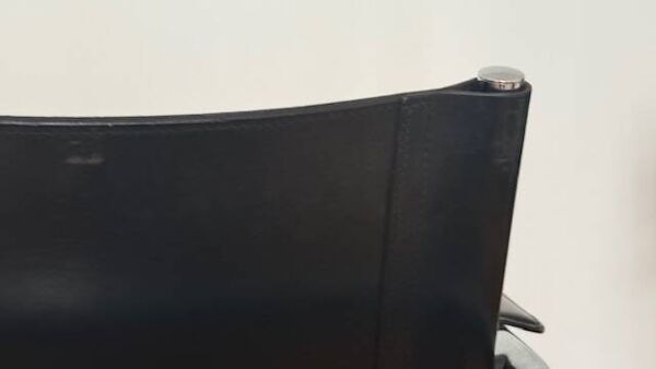 Fauteuil vintage MG5 en cuir noir et métal chromé par Matteo Grassi