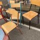 Set of 6 mismatched school chairs industrial