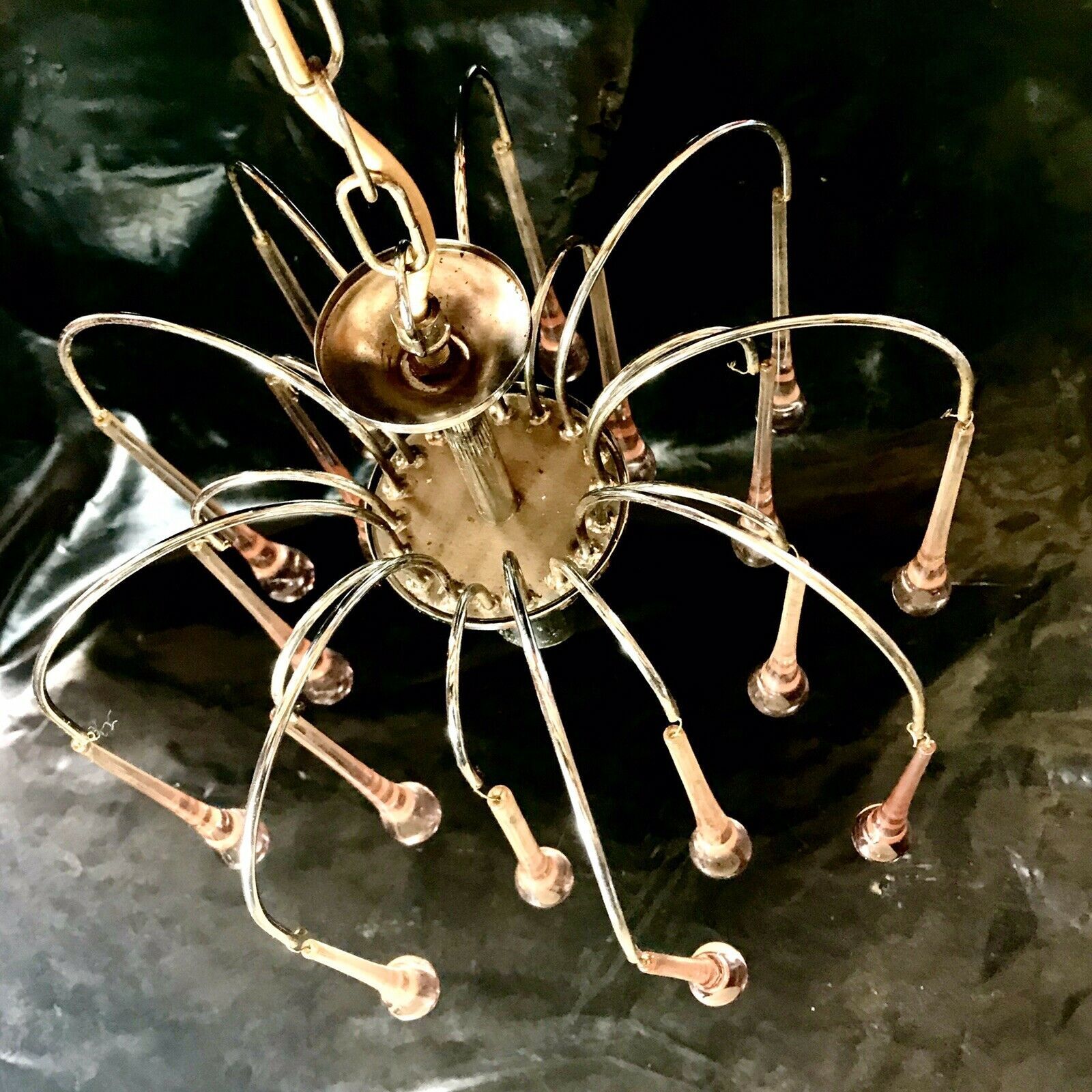 Lustre design year 70 drops of water Murano chrome