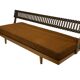 Mid-century daybed with removable backrest in oak 50's design