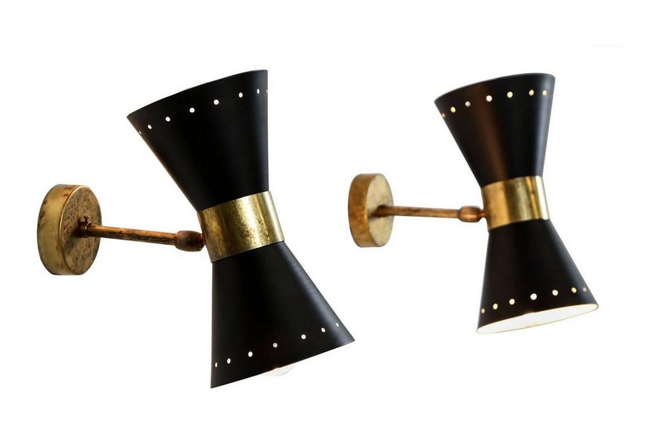 Pair Wall Lamp Diabolo Black