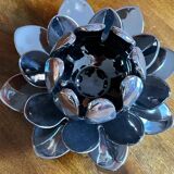 Vintage water lilies 3 silver ceramic dishes