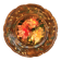 Decorative plate in brown faience