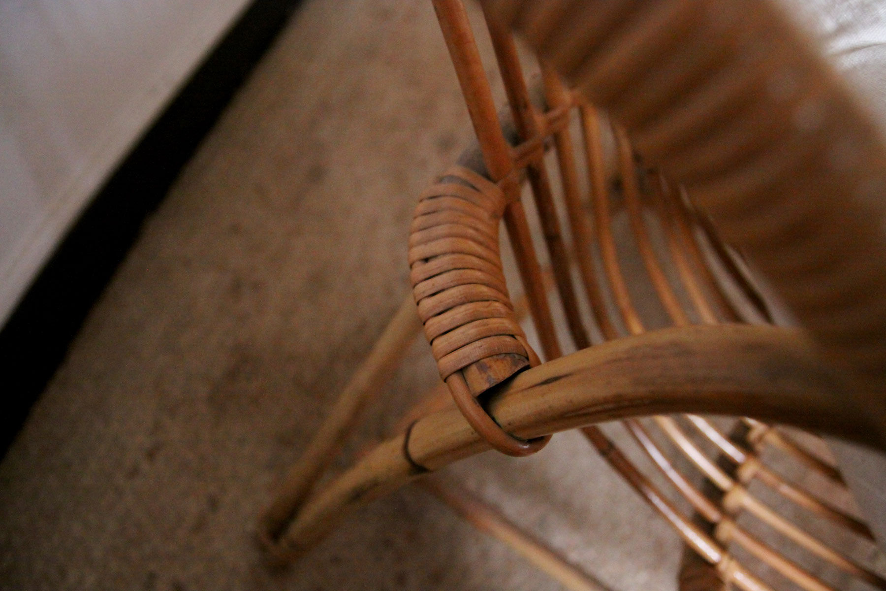 Vintage rattan bench