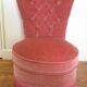 Fauteuil velours rose poudré chauffeuse style napoléon iii vintage