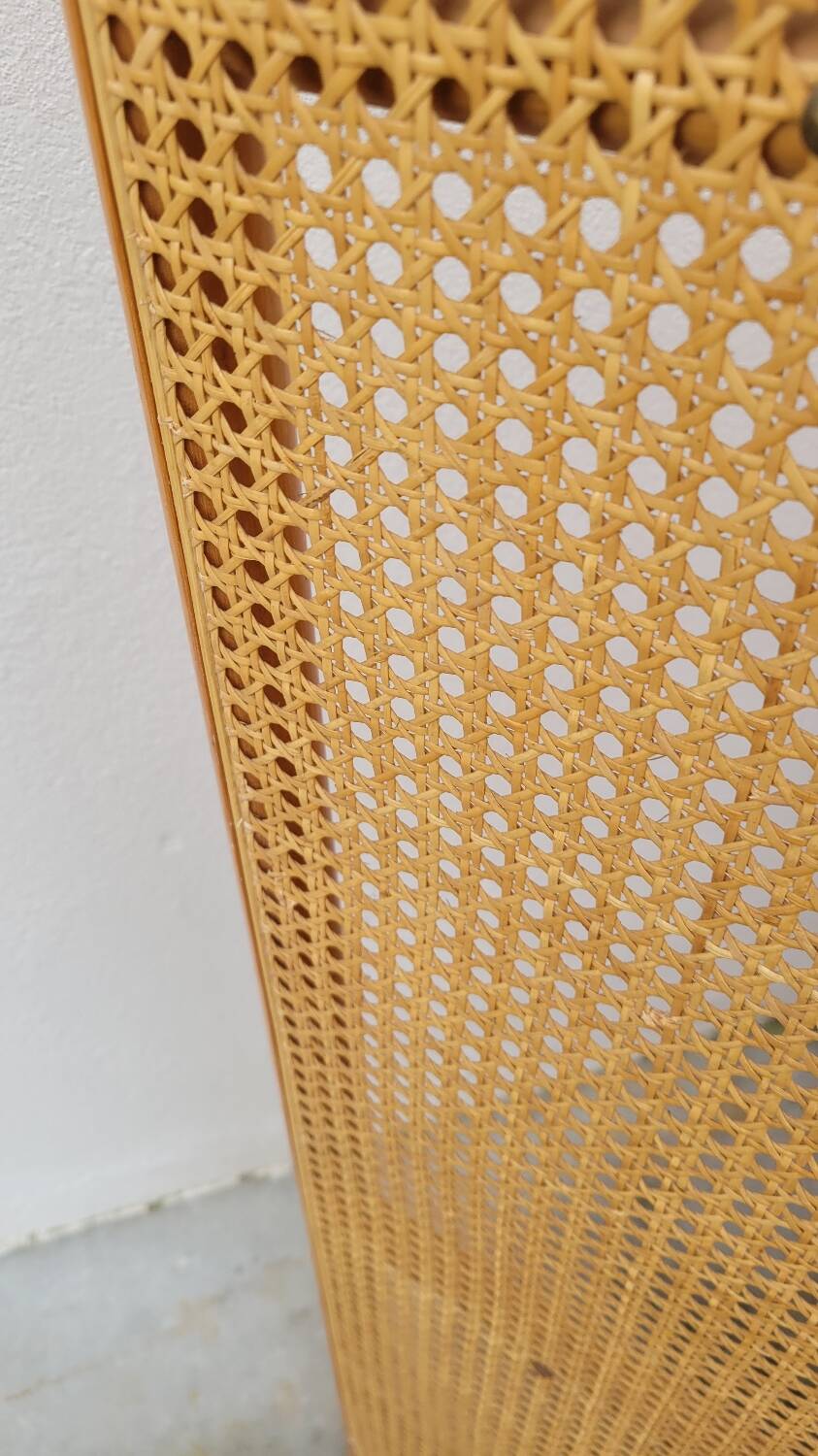 Vintage wicker claustra screen - 1950s