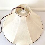 Hanging lamp in beige and brown fabric