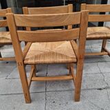 Set of four regaining chairs in elm. 1970