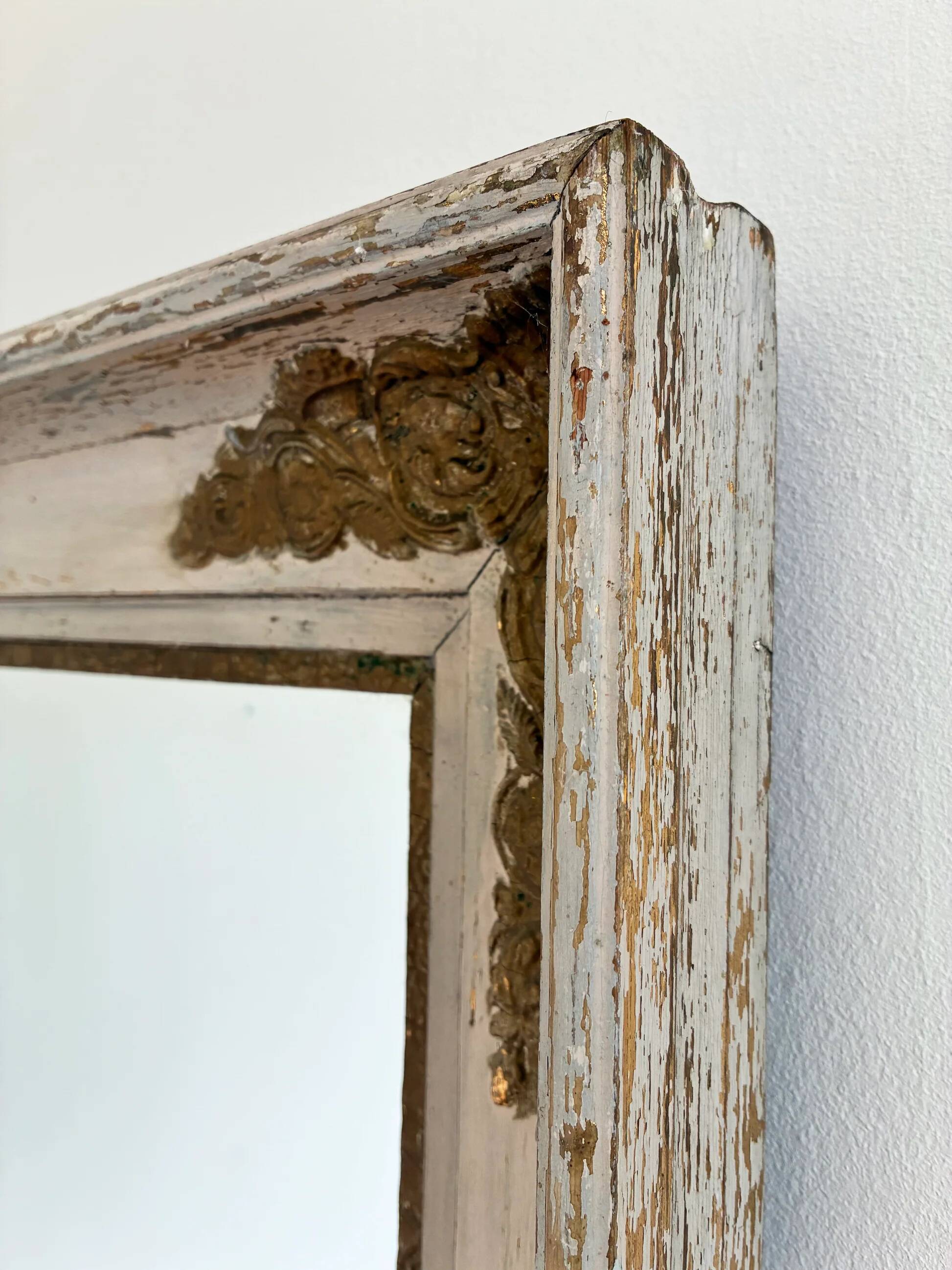 Miroir mural français en bois doré de style Napoléon III, 19e siècle