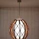Vintage rattan and opaline pendant light