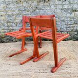 Set of 4 red chairs