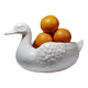 Cache pot/Coupe canard en faïence craquelée beige vintage