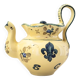 Vintage Martres-Tolosane teapot in yellow earthenware with fleur-de-lis decoration