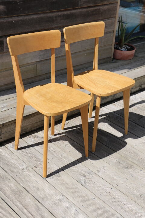 2 chairs 1950 light beech