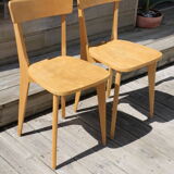 2 chairs 1950 light beech