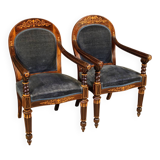 Pair of 19th century French Charles X armchairs