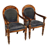 Paire de fauteuils Charles X français du 19ème siècle