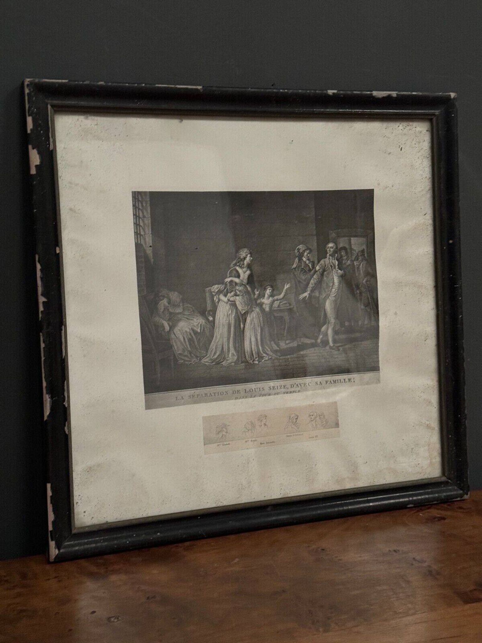 19th Century Revolution Engraving The Separation of Louis XVI from his Family