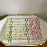Plat à asperge en barbotine