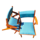 2 wooden bridge armchairs from the 1960s